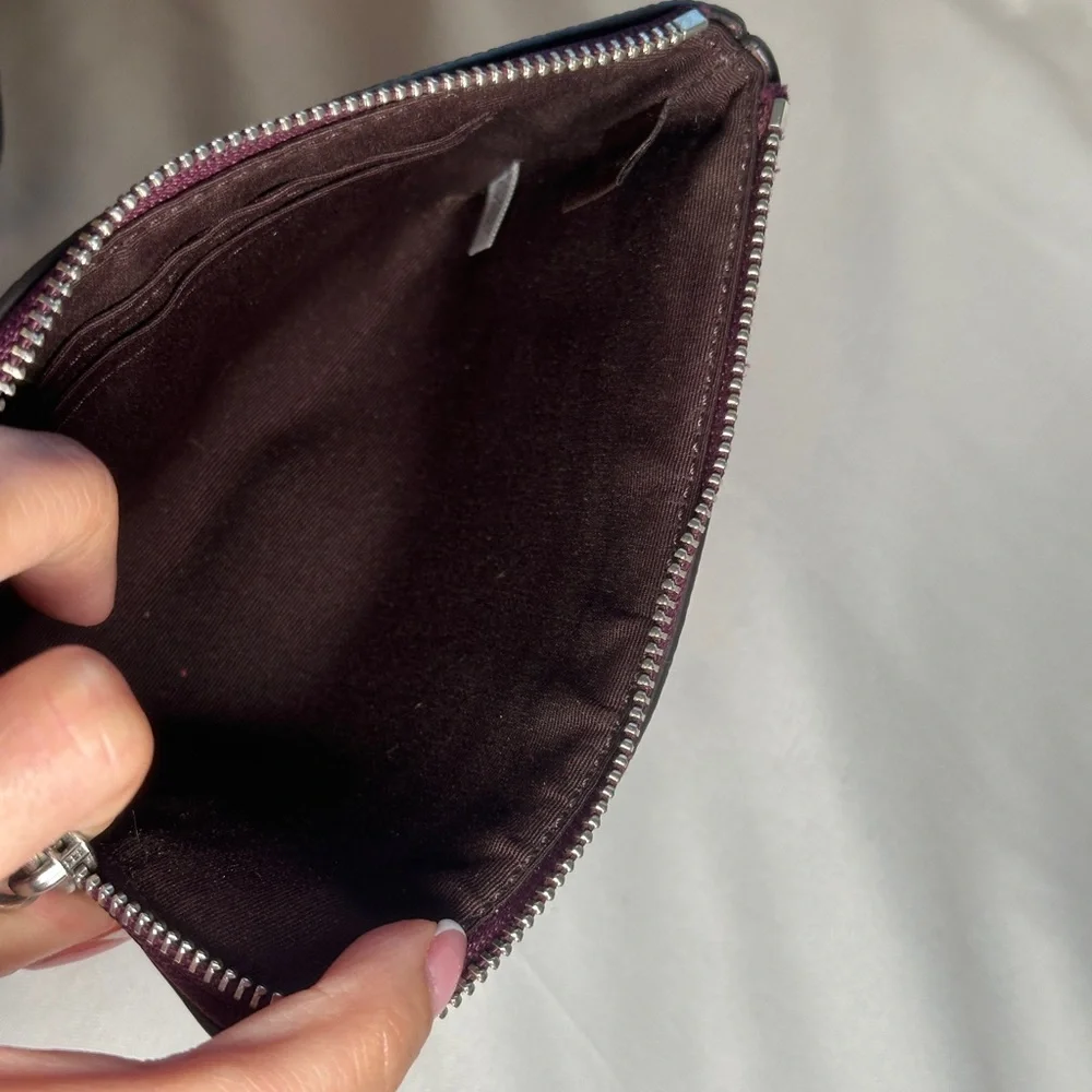 Coach Plum Leather Zip Wristlet